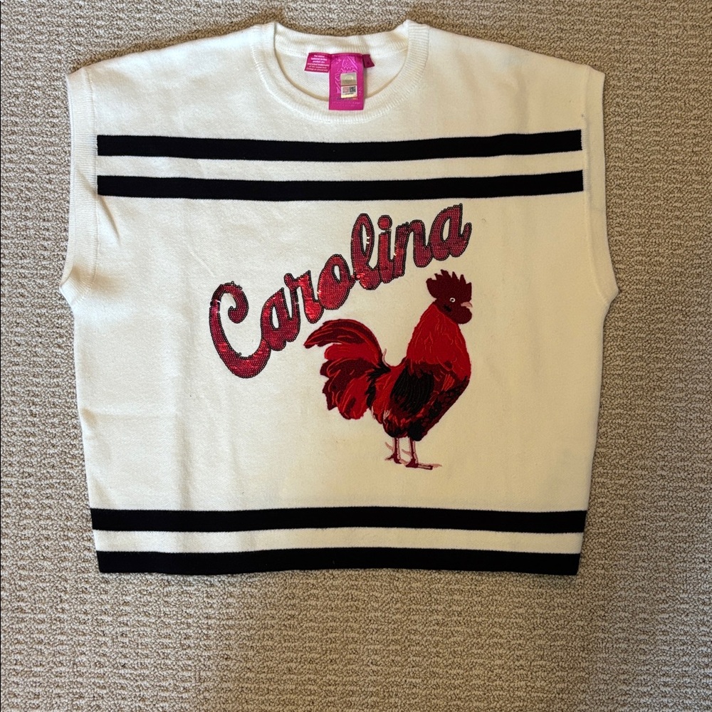 Queen of Sparkles “Carolina Gamecocks” striped short sleeve sweater top - Picture 4 of 8